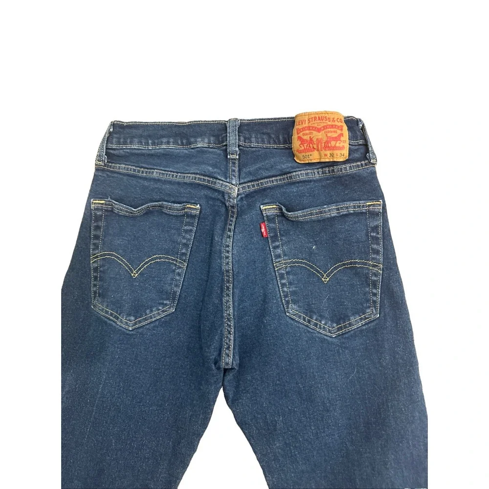 Levi's 501 Original Fit Jeans W32 L34 Dark Wash Button Fly Denim Men's